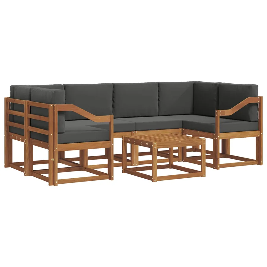 Ensemble de canapés d'extérieur 7 pcs Naturel et Anthracite - 2