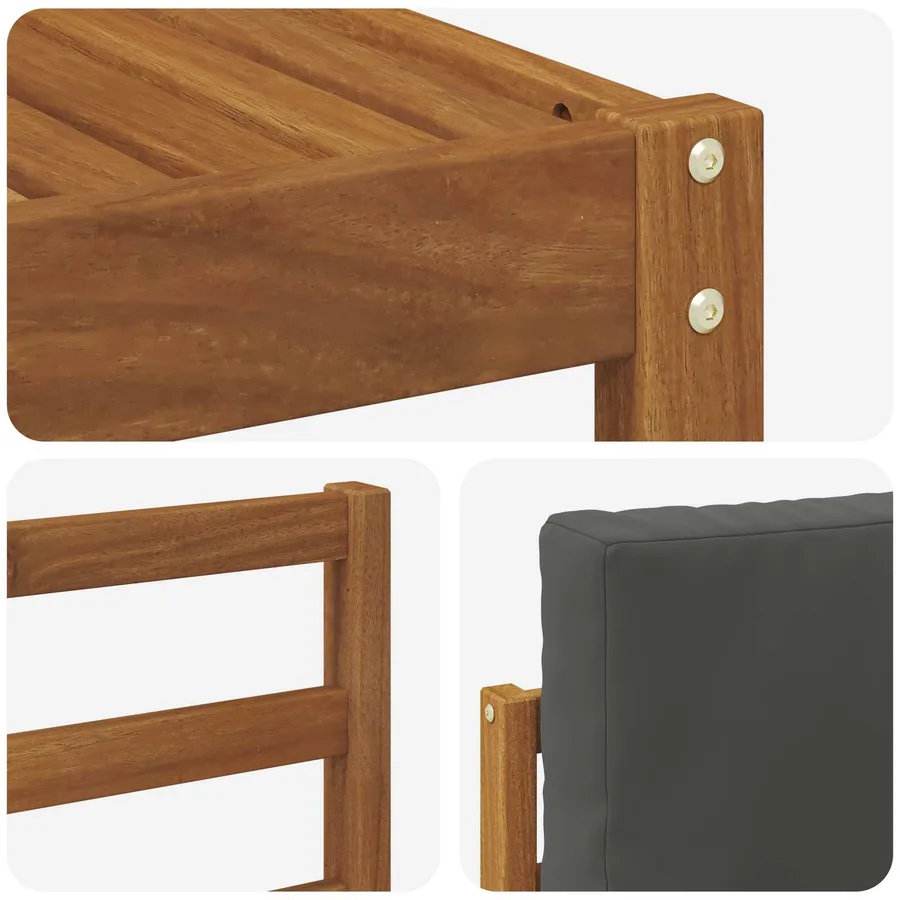 Ensemble de canapés d'extérieur 5 pcs Naturel et Anthracite - 7