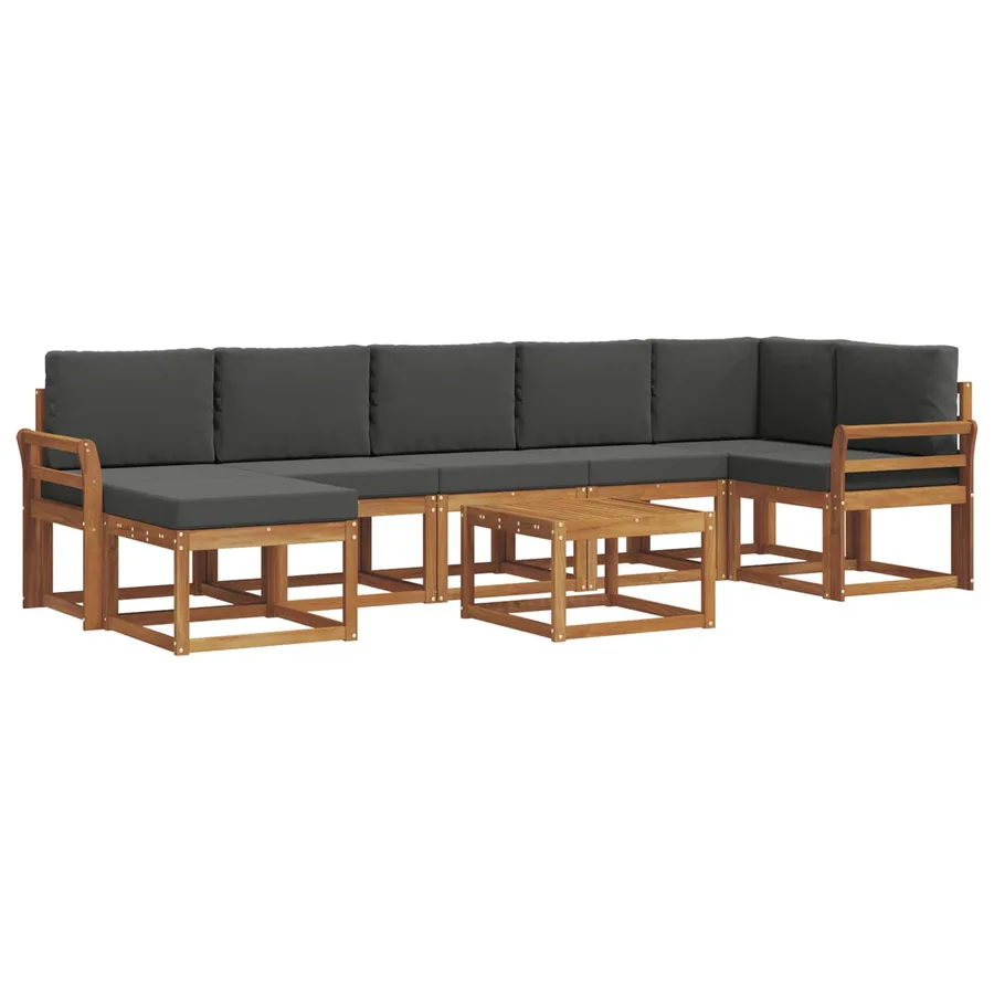Ensemble de canapés d'extérieur 8 pcs Naturel et Anthracite - 2