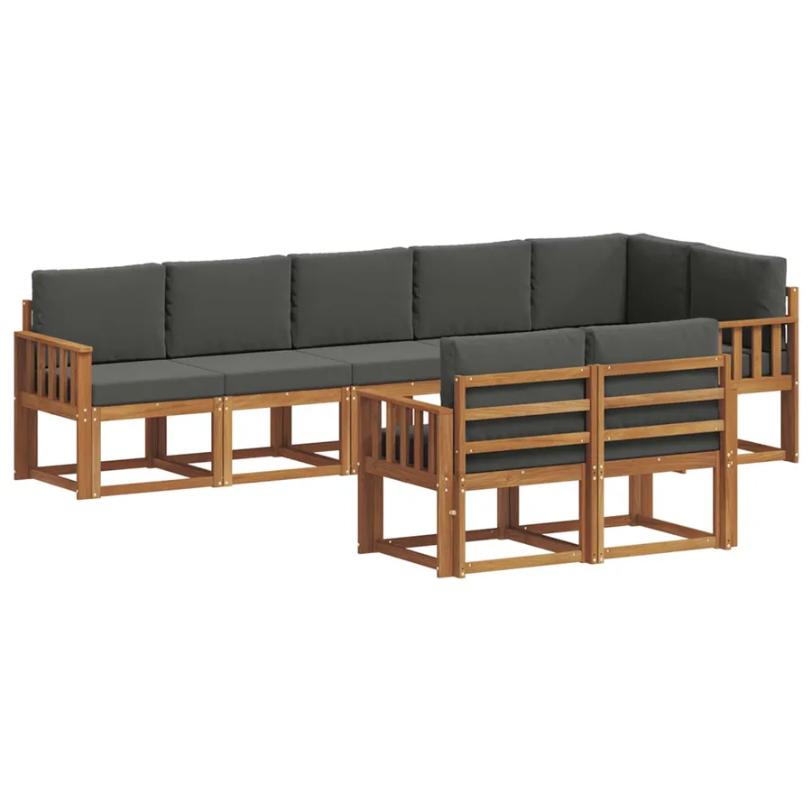 Ensemble de canapés d'extérieur 8 pcs Naturel et Anthracite - 2