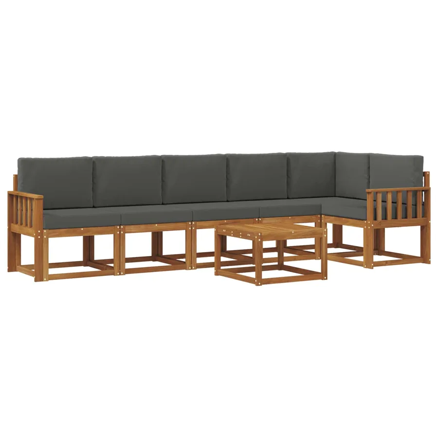 Ensemble de canapés d'extérieur 7 pcs Naturel et Anthracite - 2