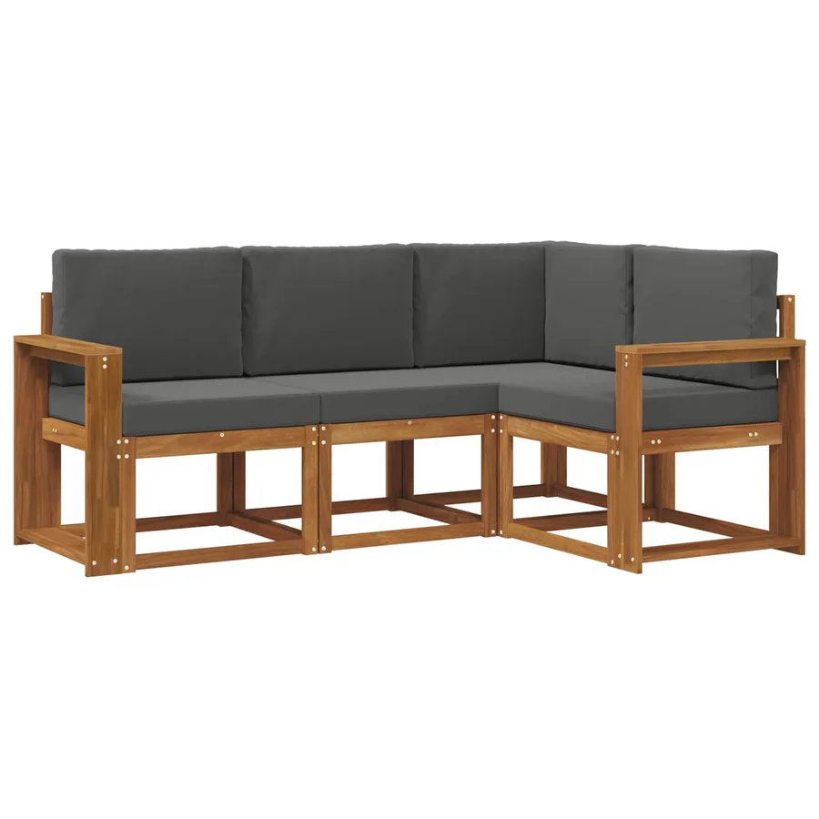 Ensemble de canapés d'extérieur 4 pcs Naturel et Anthracite - 2