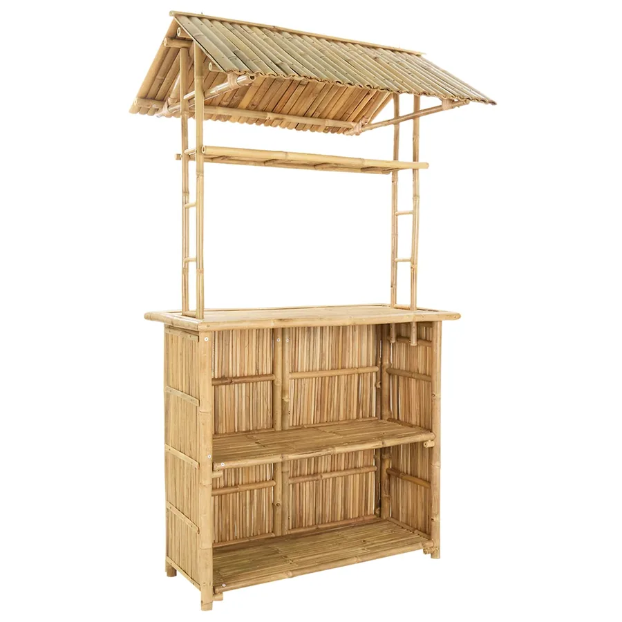 Table de bar extérieure Naturel 115 x 95 x 214 cm Bambou - 5