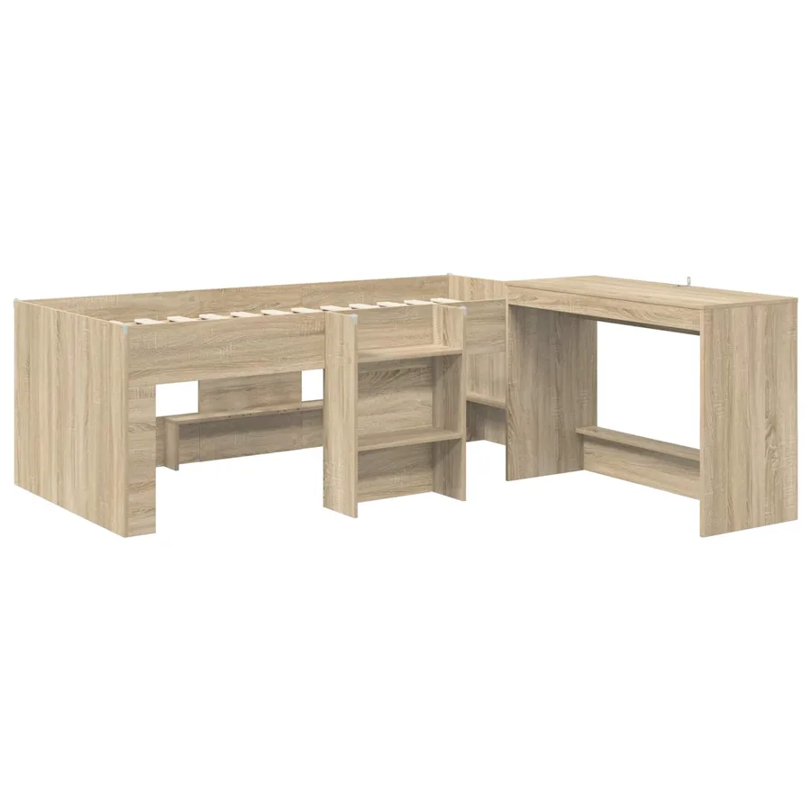 Lit haut pour enfants avec bureau 2 pc Chêne Sonoma - 3