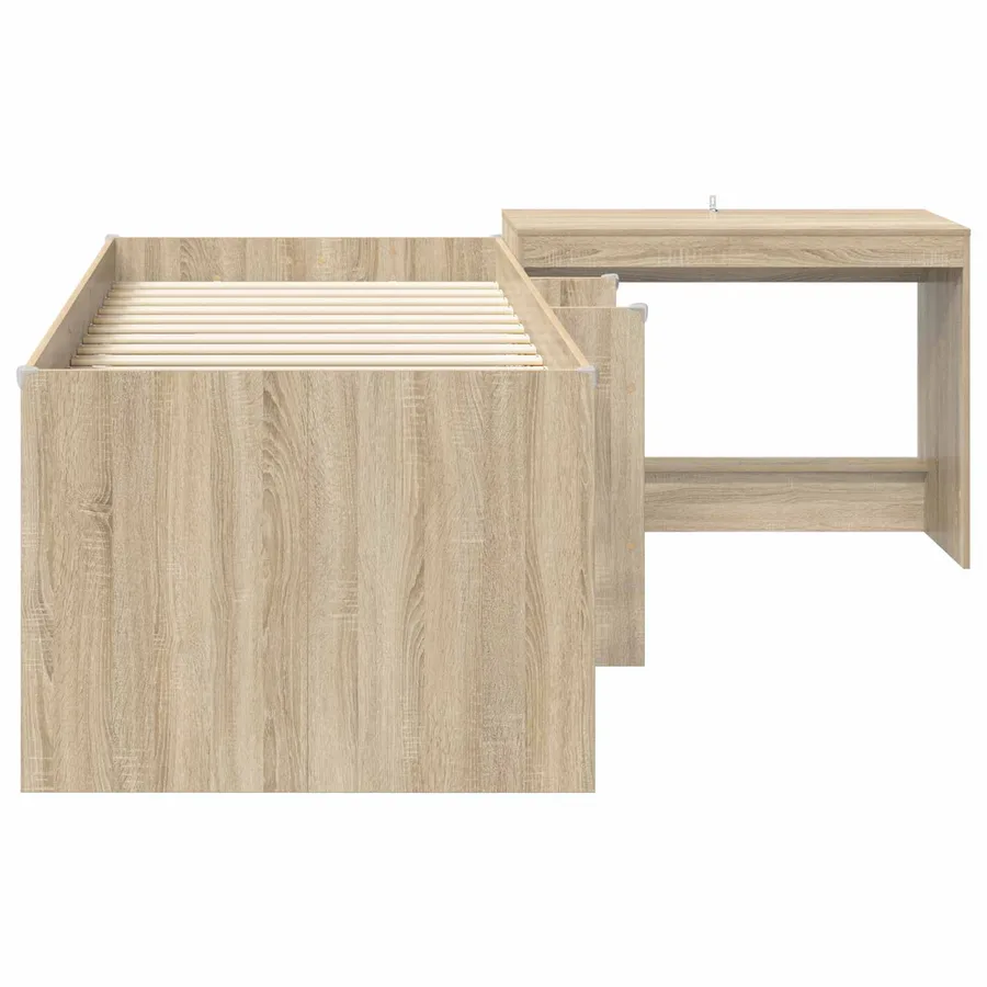 Lit haut pour enfants avec bureau 2 pc Chêne Sonoma - 4