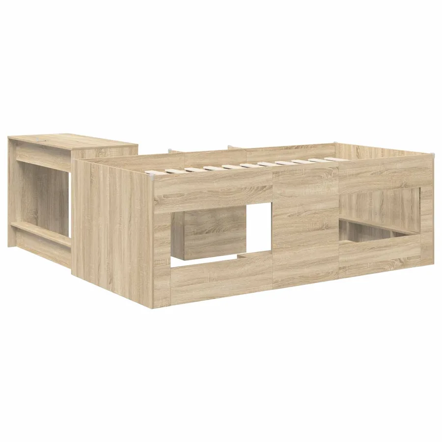 Lit haut pour enfants avec bureau 2 pc Chêne Sonoma - 5