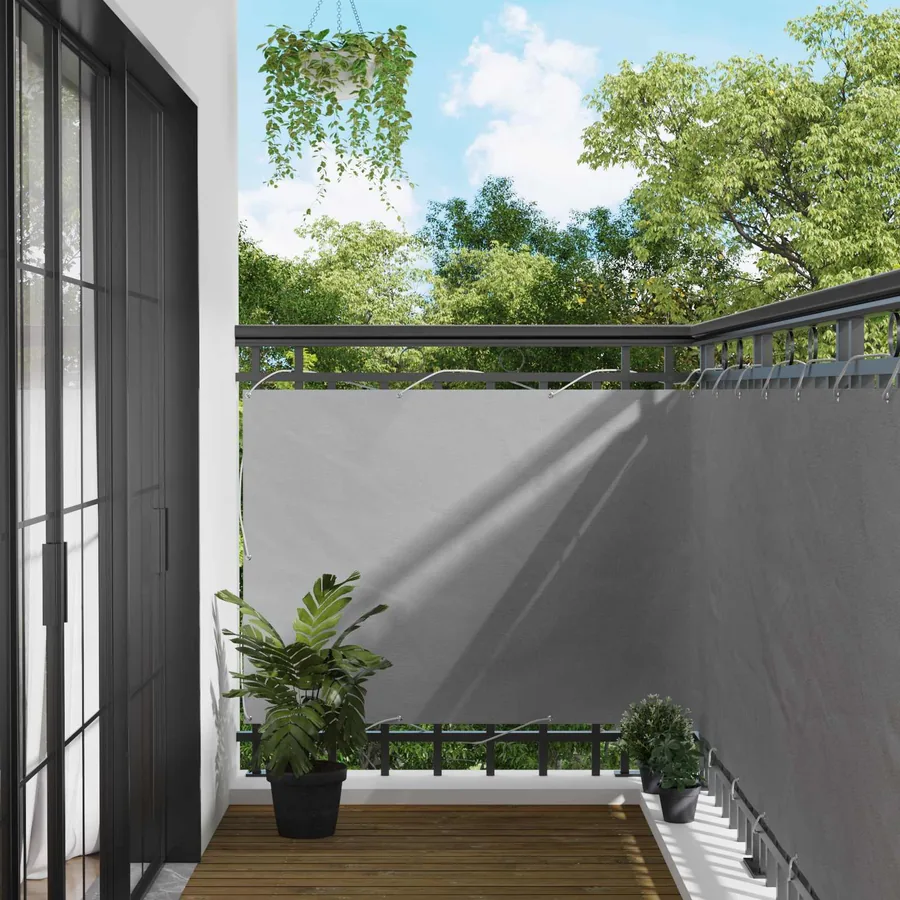 Écran de balcon Gris clair 110 x 800 cm Tissu Oxford