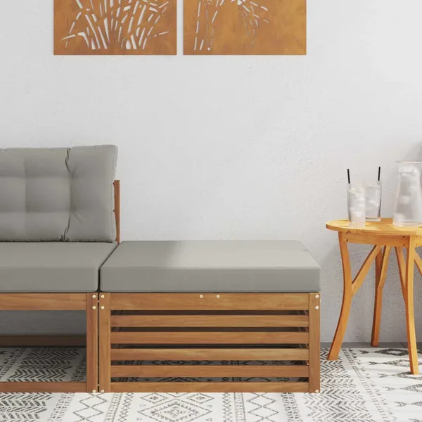 Pouf d'Extérieur Bois d'Acacia Massif Naturel