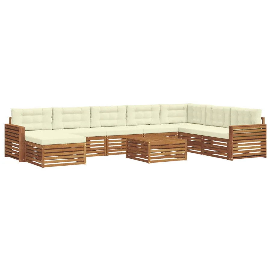 Ensemble de canapés d'extérieur 9 pcs Naturel et Crème - 2
