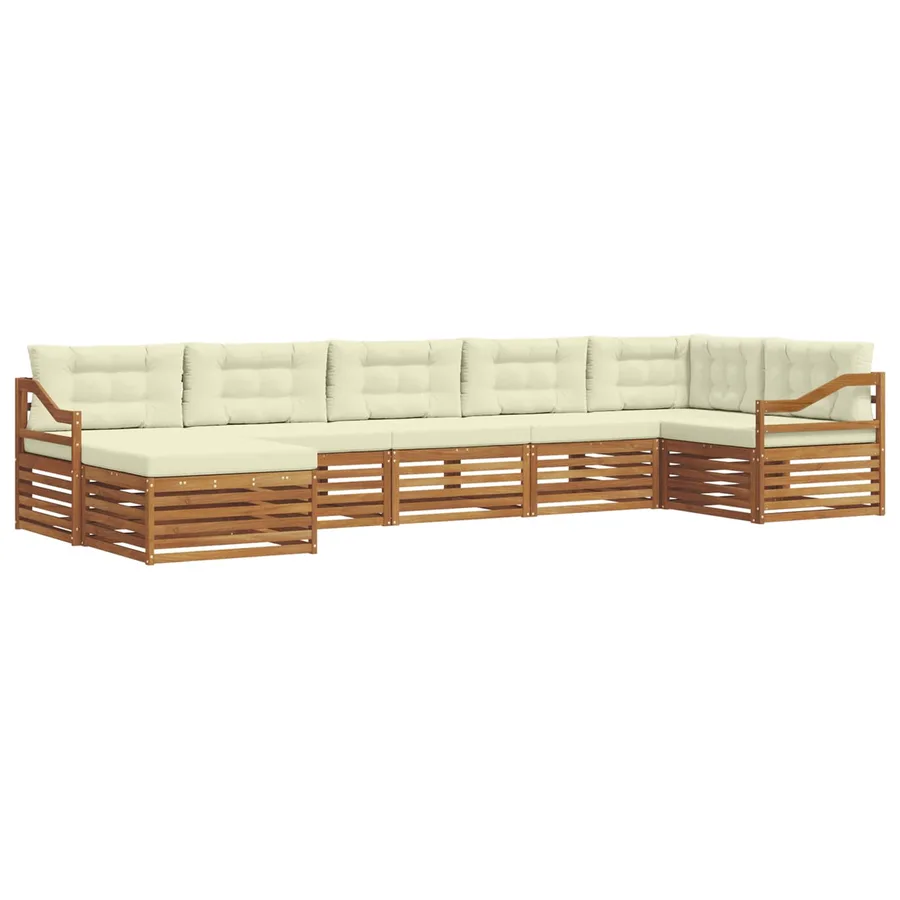 Ensemble de canapés d'extérieur 7 pcs Naturel et Crème - 2