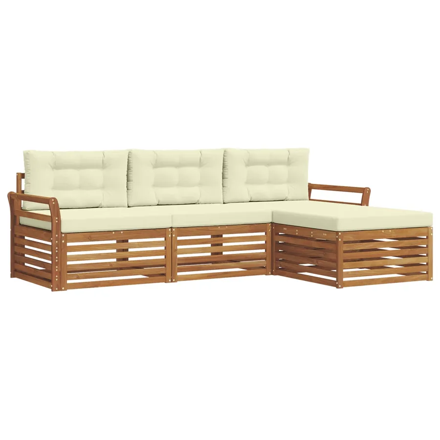 Ensemble de canapés d'extérieur avec coussin Naturel et Crème - 2