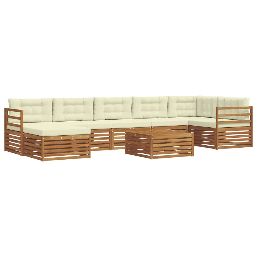 Ensemble de canapés d'extérieur 8 pcs Naturel et Crème - 2