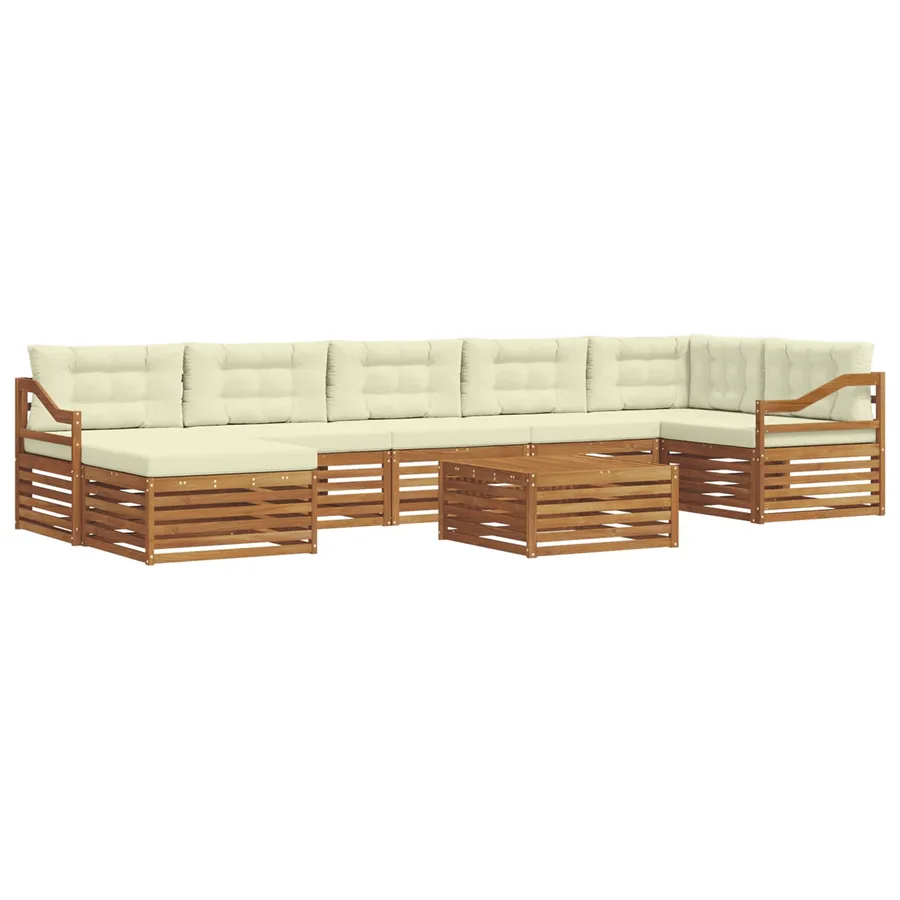 Ensemble de canapés d'extérieur 8 pcs Naturel et Crème - 2