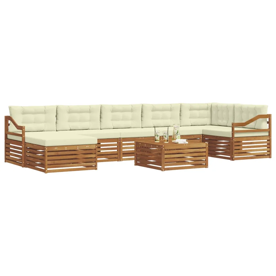 Ensemble de canapés d'extérieur 8 pcs Naturel et Crème - 3