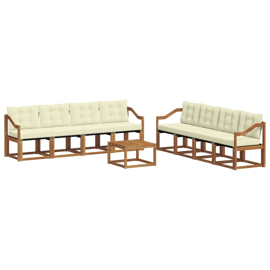 Ensemble de canapés d'extérieur 9 pcs Naturel et Crème - 2