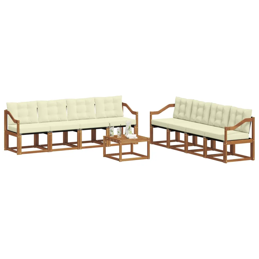 Ensemble de canapés d'extérieur 9 pcs Naturel et Crème - 3