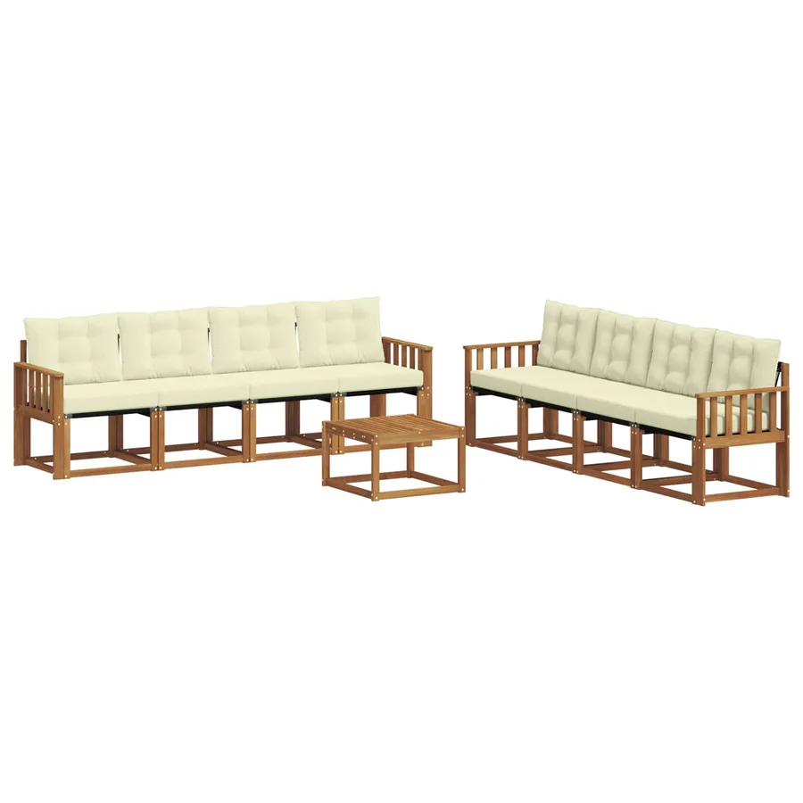Ensemble de canapés d'extérieur 9 pcs Naturel et Crème - 2