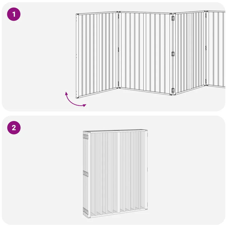 Porte pour chien 8 pcs Noir 80 x 100 cm Acier galvanisé - 7