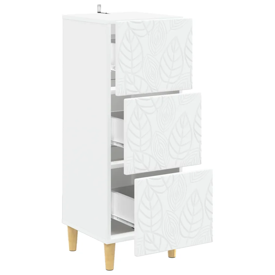 Armoire à tiroirs Blanc 33 x 34,5 x 90 cm Bois d'ingénierie - 4