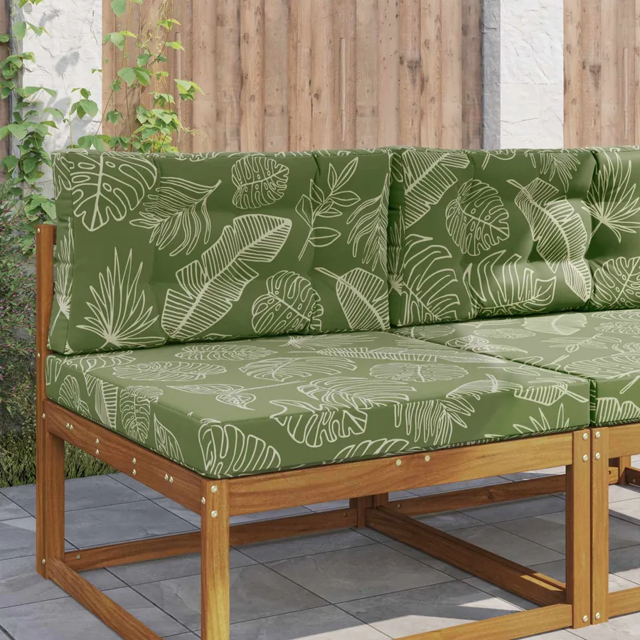 Coussin de canapé d'extérieur 2 pcs Modèle feuille Polyester