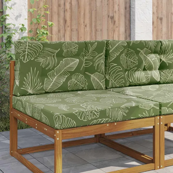 Coussin de canapé d'extérieur 2 pcs Modèle feuille Polyester