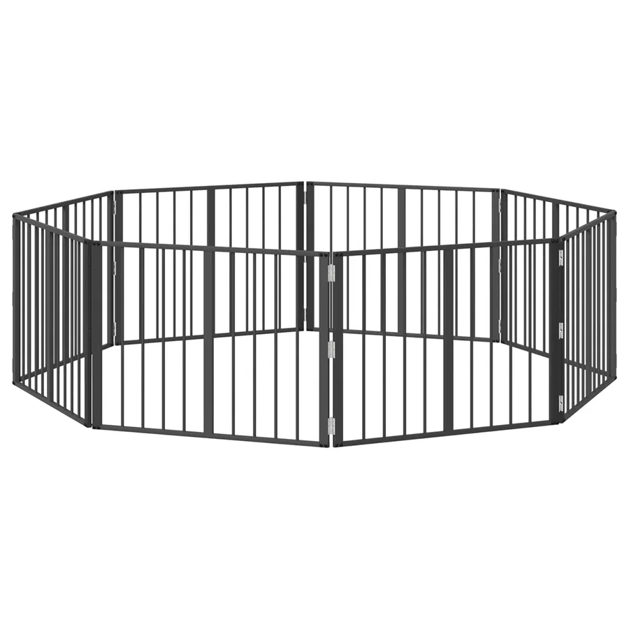 Porte pour chien 8 pcs Noir 80 x 60 cm Acier galvanisé - 2