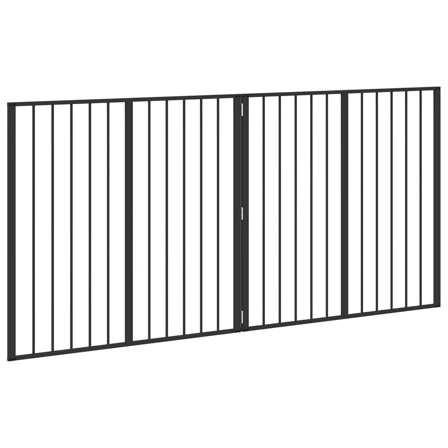 Porte pour chien 2 Panels Noir 100 x 100 cm Acier galvanisé - 4