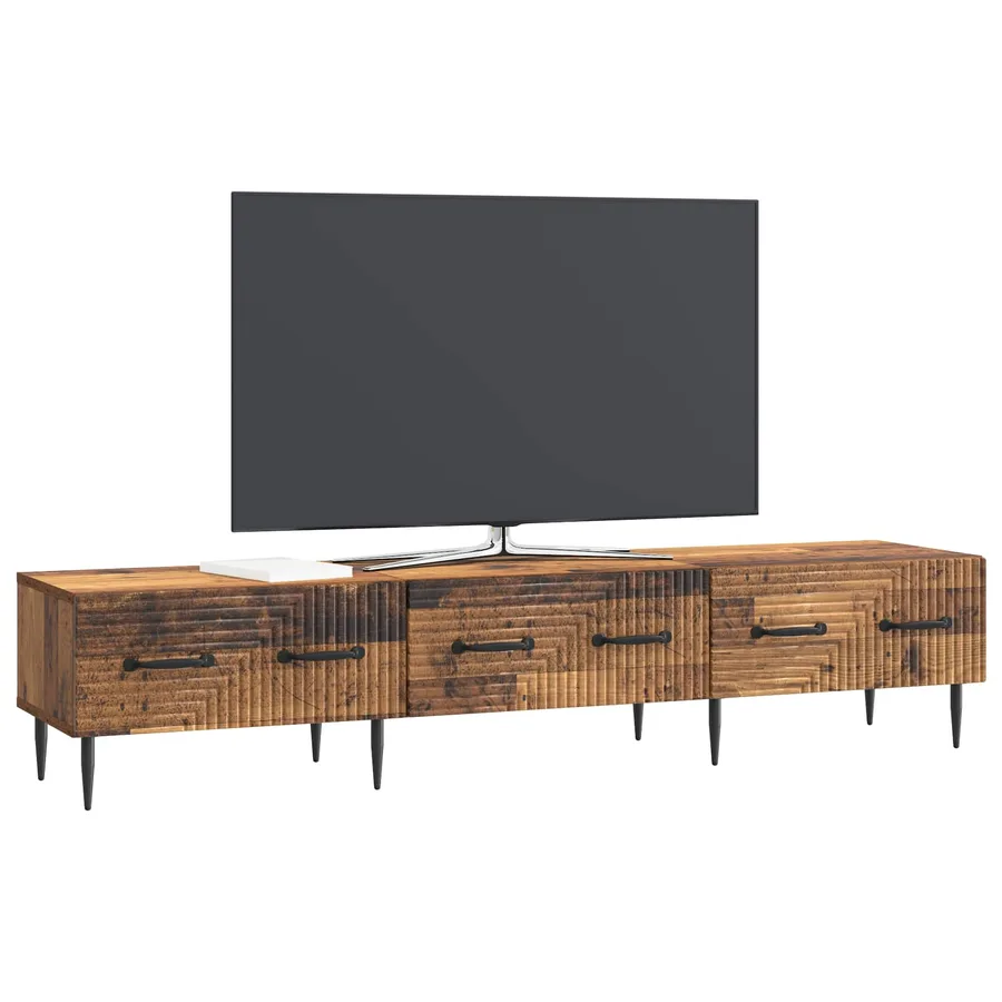 Meuble TV Bois ancien 147 x 34,5 x 30 cm Bois d'ingénierie - 3