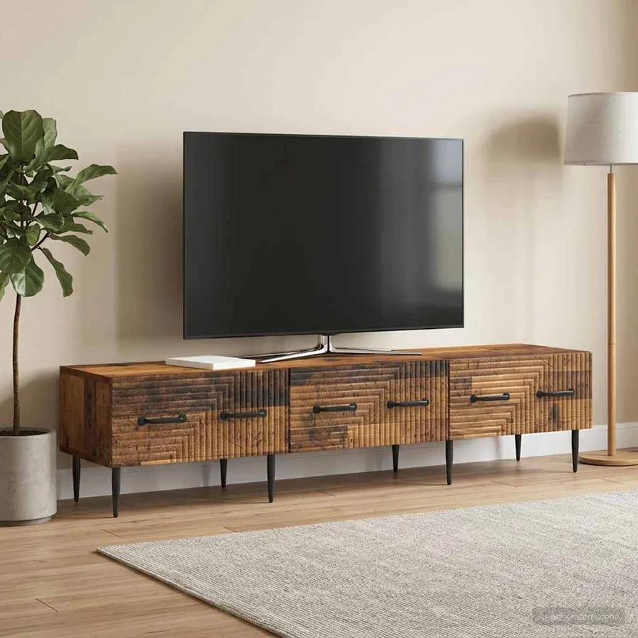 Meuble TV Bois ancien 147 x 34,5 x 30 cm Bois d'ingénierie - 4
