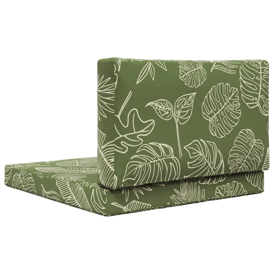 Coussin de canapé d'extérieur 2 pcs Modèle feuille Polyester - 7