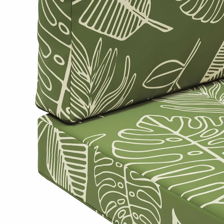 Coussin de canapé d'extérieur 2 pcs Modèle feuille Polyester - 9