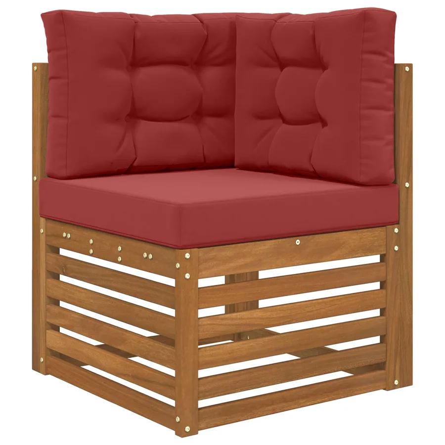 Coussin de canapé d'extérieur 3 pcs Bordeaux Polyester - 3