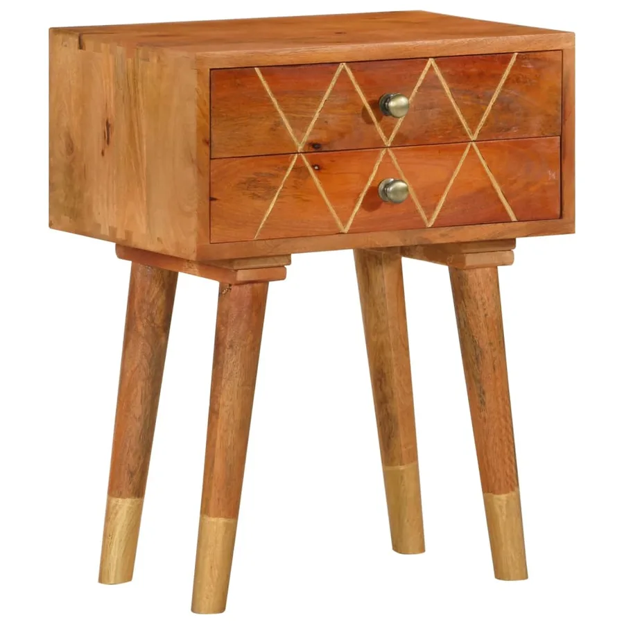 Table de chevet 43 x 30 x 58 cm Bois de manguier massif - 11