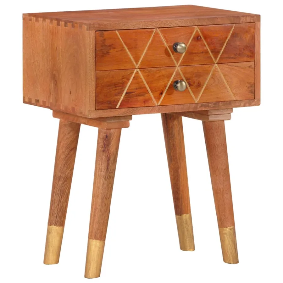 Table de chevet 43 x 30 x 58 cm Bois de manguier massif - 9