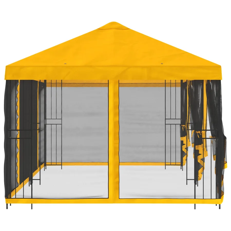 Gazebo avec murs latéraux 6 x 3 m Jaune Polyester et Acier 190 - 4