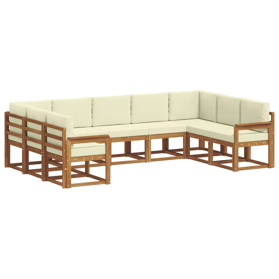 Ensemble de canapés d'extérieur 9 pcs Naturel et Crème - 2