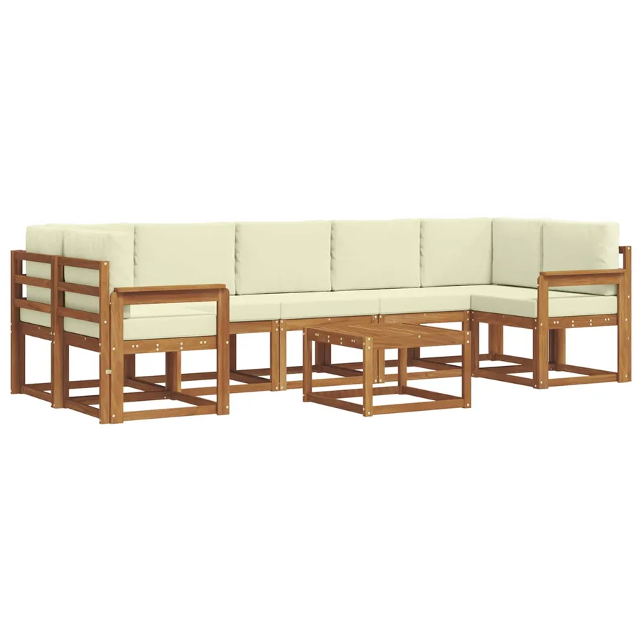 Ensemble de canapés d'extérieur 8 pcs Naturel et Crème - 2