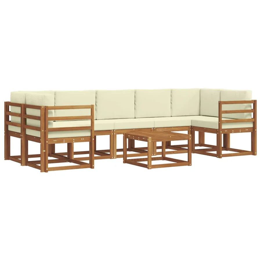 Ensemble de canapés d'extérieur 8 pcs Naturel et Crème - 2