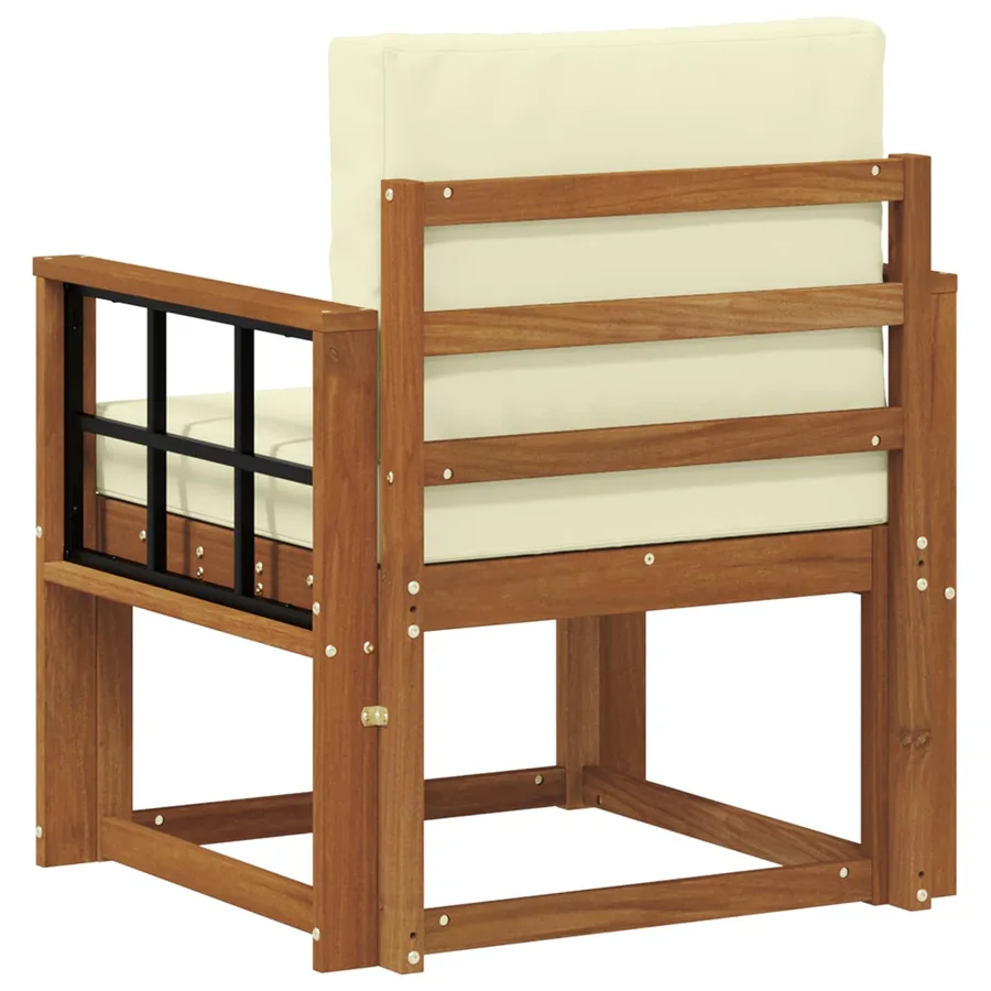 Canapé d’extérieur Bois d'acacia massif et polyester Naturel - 5