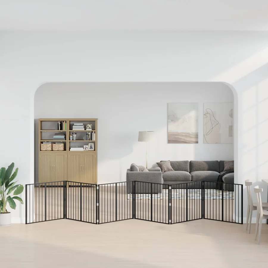 Porte pour chien 6 pcs Noir 100 x 80 cm Acier galvanisé - 3