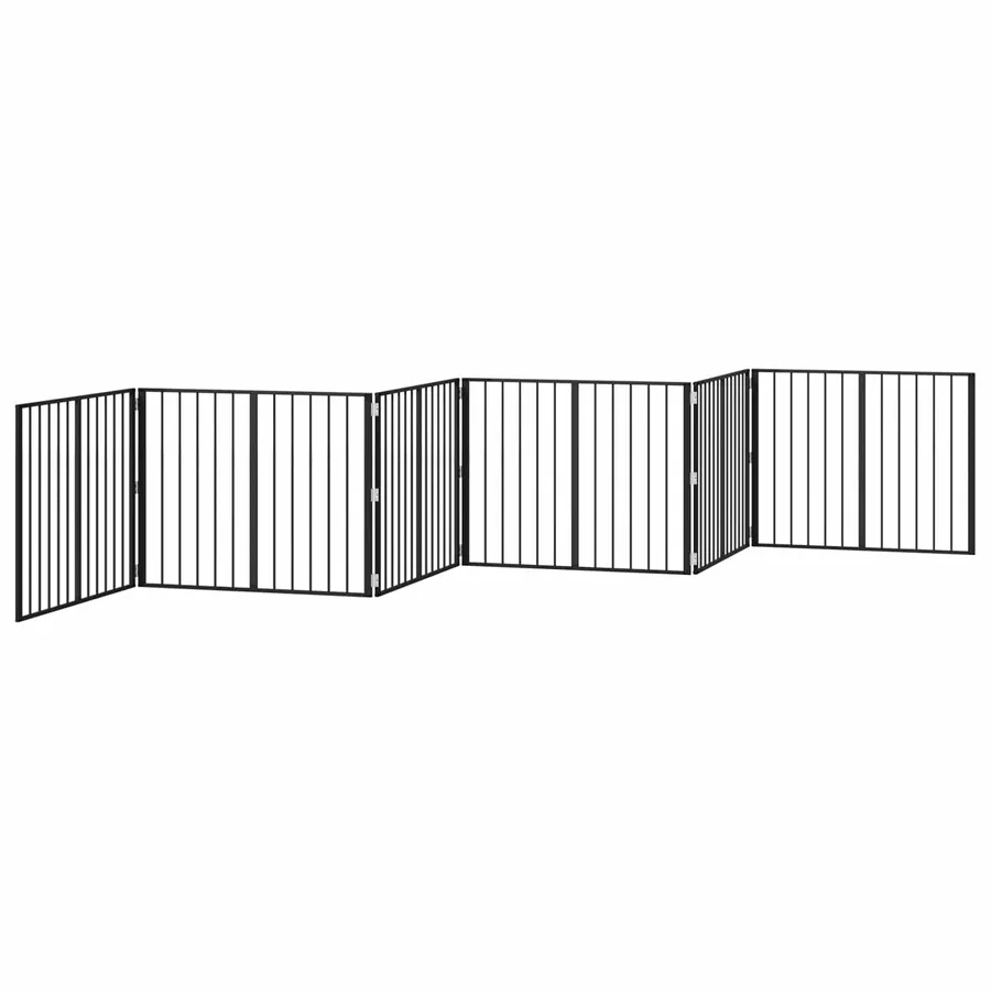 Porte pour chien 6 pcs Noir 100 x 80 cm Acier galvanisé - 4
