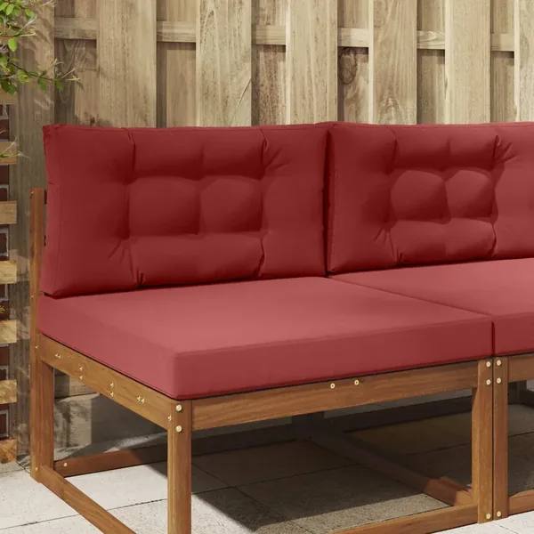Coussin de canapé d'extérieur 2 pcs Bordeaux Polyester