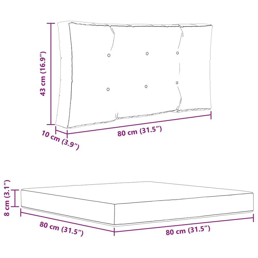 Coussin de canapé d'extérieur 2 pcs Bordeaux Polyester - 10
