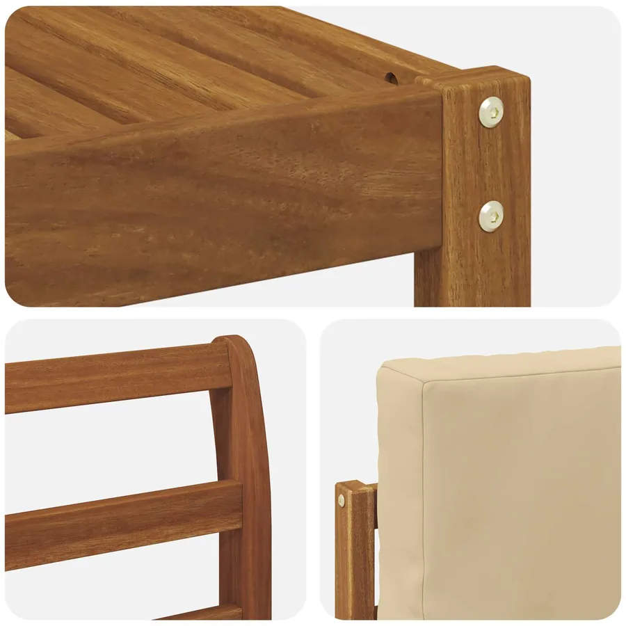 Ensemble de canapés d'extérieur 7 pcs Naturel et Beige - 7