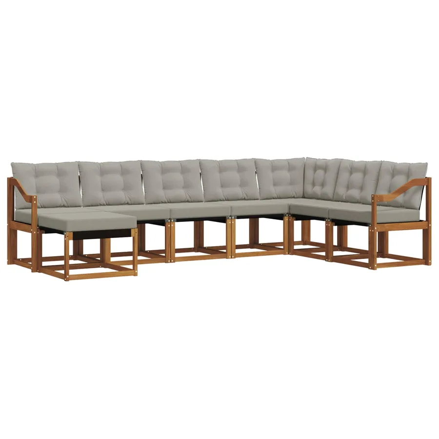 Ensemble de canapés d'extérieur 8 pcs Gris Naturel et Clair - 2