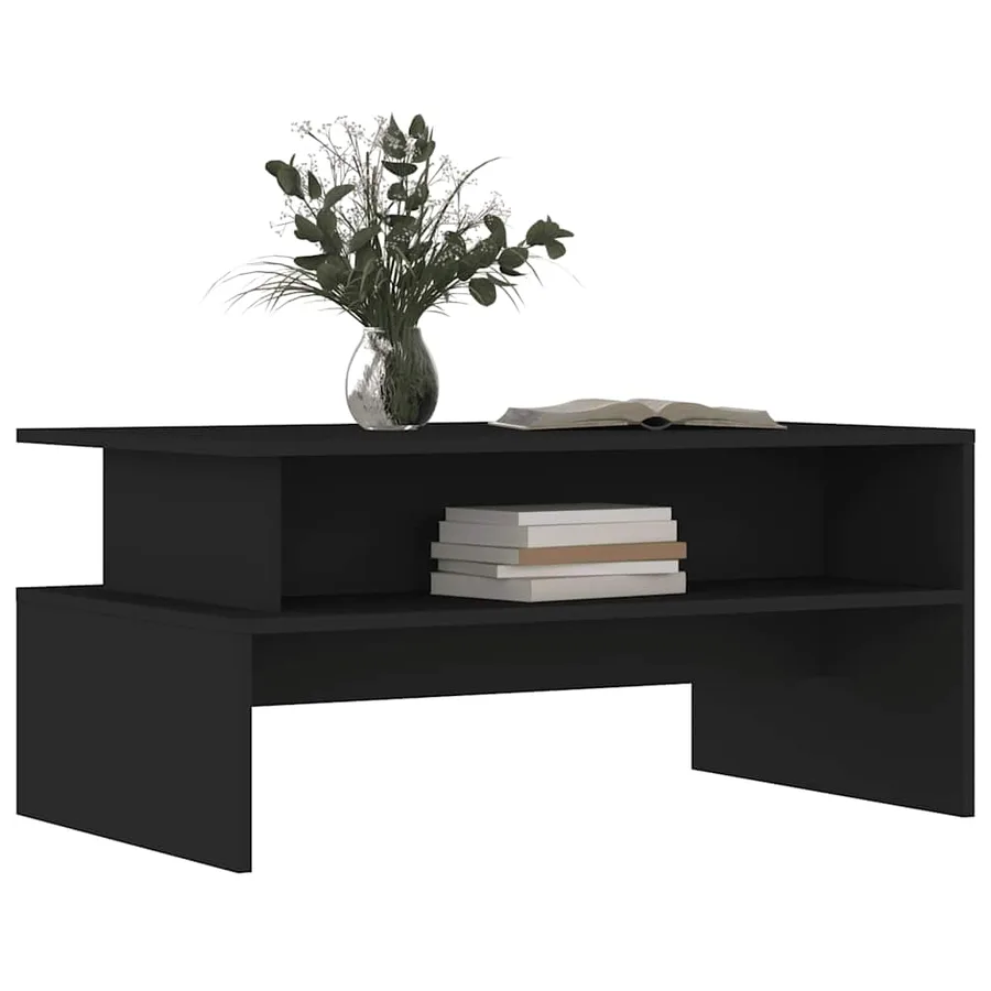 Table basse noir 90x55x42,5 cm bois d'ingénierie - 3