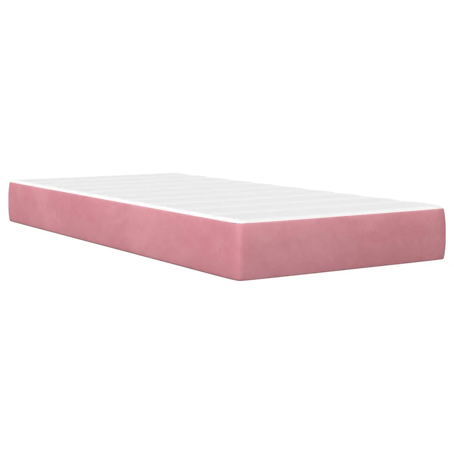 Cadre de lit avec matelas Rose 100 x 200 cm Velours - 5