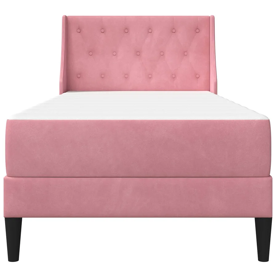 Cadre de lit avec matelas Rose 100 x 200 cm Velours - 6