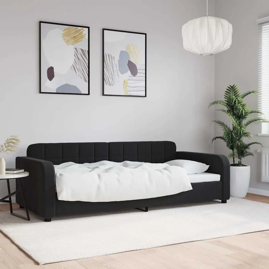 Lit de repos sans matelas noir 90x200 cm velours