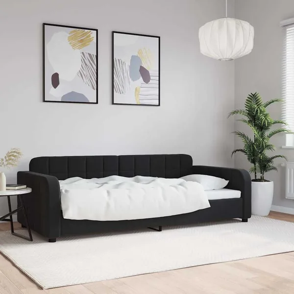 Lit de repos sans matelas noir 90x200 cm velours